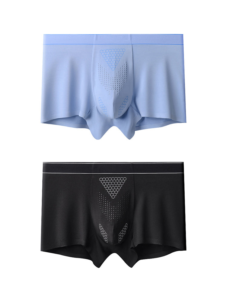 2 Pack Men's Ultra-Soft Modal Seamless Odor-Control Antibacterial Trunks | dmunderwear detail image 19