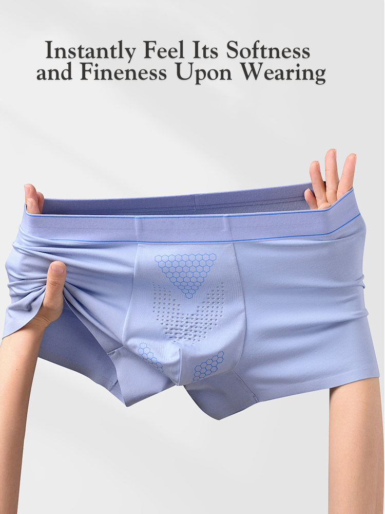 2 Pack Men's Ultra-Soft Modal Seamless Odor-Control Antibacterial Trunks | dmunderwear detail image 3