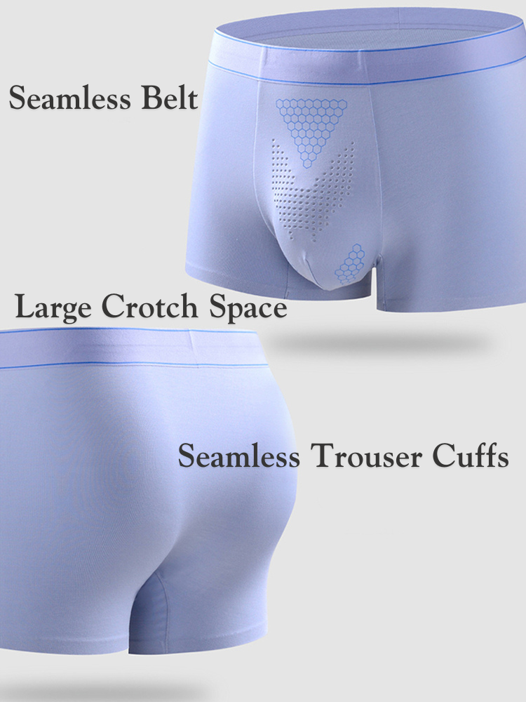 2 Pack Men's Ultra-Soft Modal Seamless Odor-Control Antibacterial Trunks | dmunderwear detail image 4