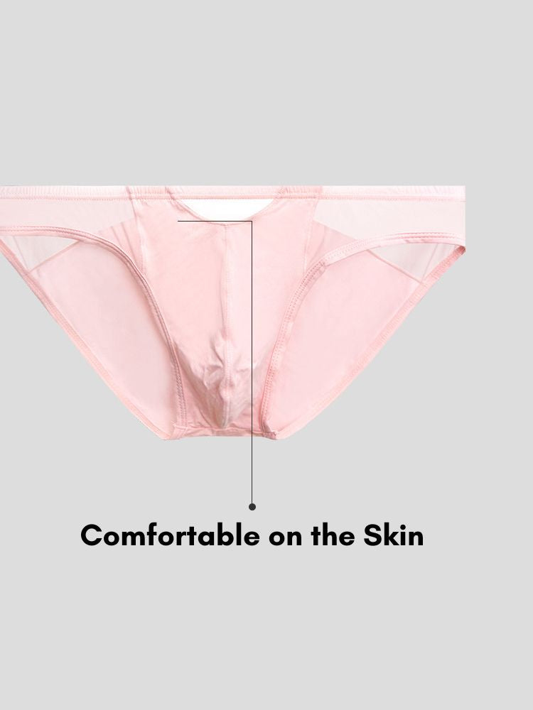 2 Pack Men's Ultra-Soft Modal Sheer Single-Layer Low-Rise Briefs | dmunderwear detail image 6
