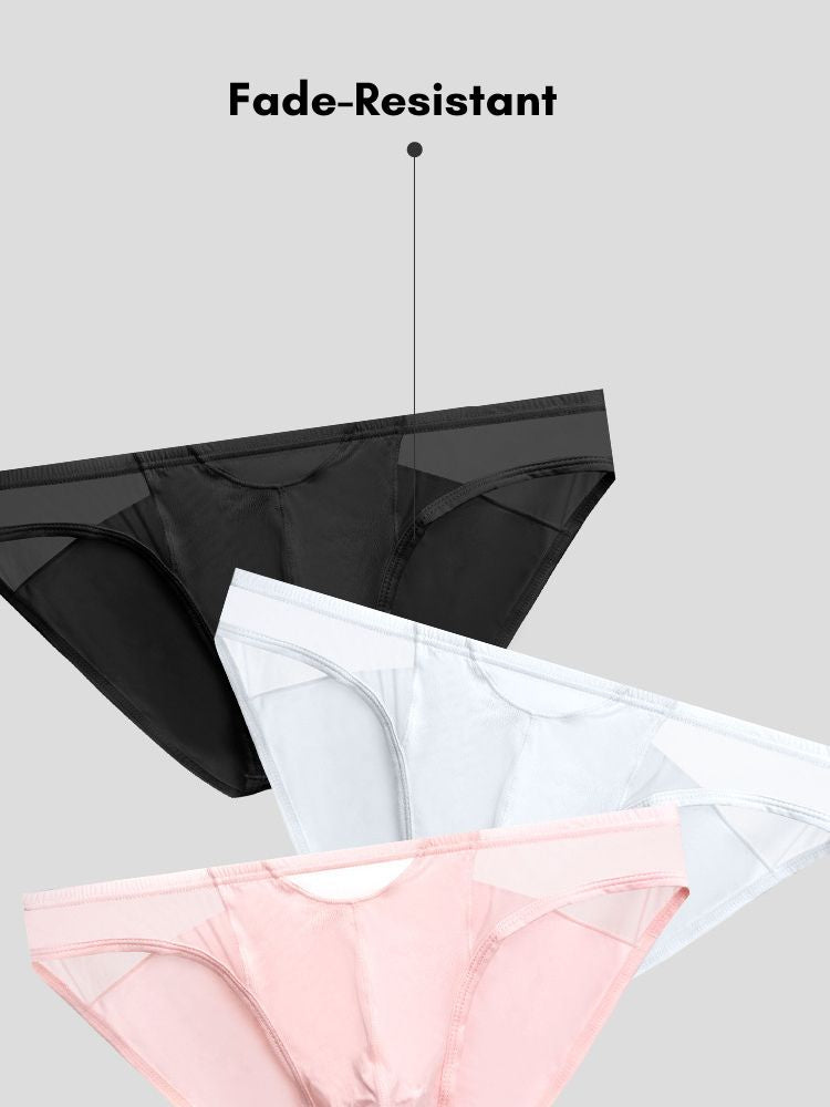 2 Pack Men's Ultra-Soft Modal Sheer Single-Layer Low-Rise Briefs | dmunderwear detail image 7