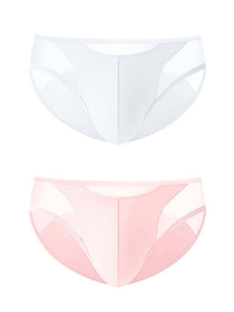 2 Pack Men's Ultra-Soft Modal Sheer Single-Layer Low-Rise Briefs | dmunderwear detail image 8