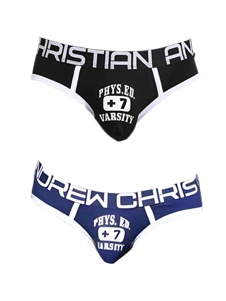 2 Pack Men's Ultra-Soft Printed Low-Rise Sexy Sporty Cut Anti-Chafing Bikini | dmunderwear detail image 2