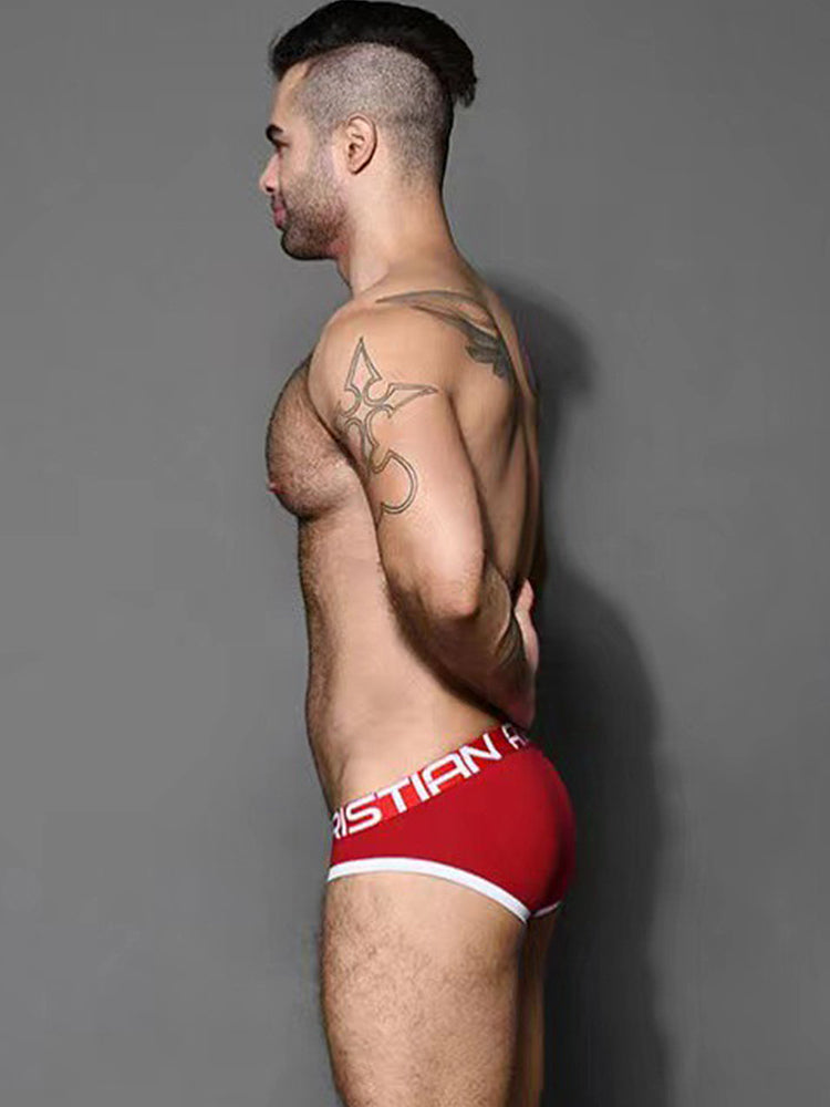 2 Pack Men's Ultra-Soft Printed Low-Rise Sexy Sporty Cut Anti-Chafing Bikini | dmunderwear detail image 4