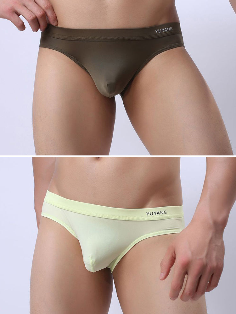 2 Pack Men's Ultra-Thin Ice Silk Briefs | dmunderwear detail image 18