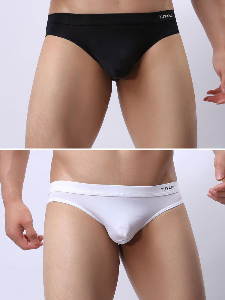 2 Pack Men's Ultra-Thin Ice Silk Briefs | dmunderwear detail image 2