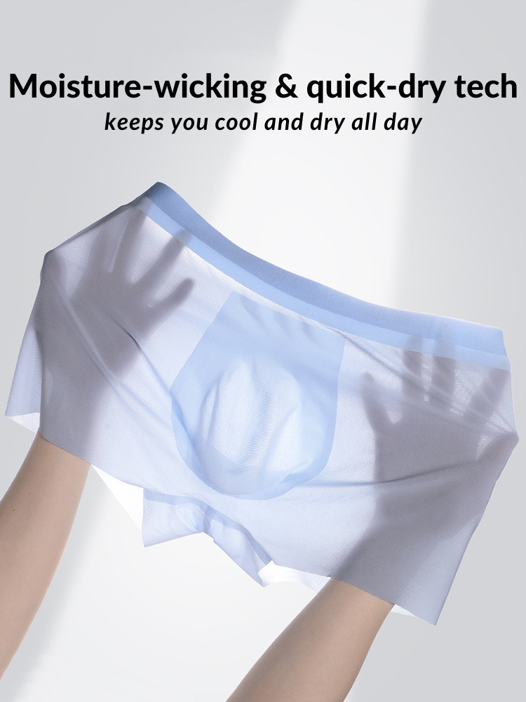 2 Pack Men's Ultra-Thin Seamless Trunks | dmunderwear detail image 4