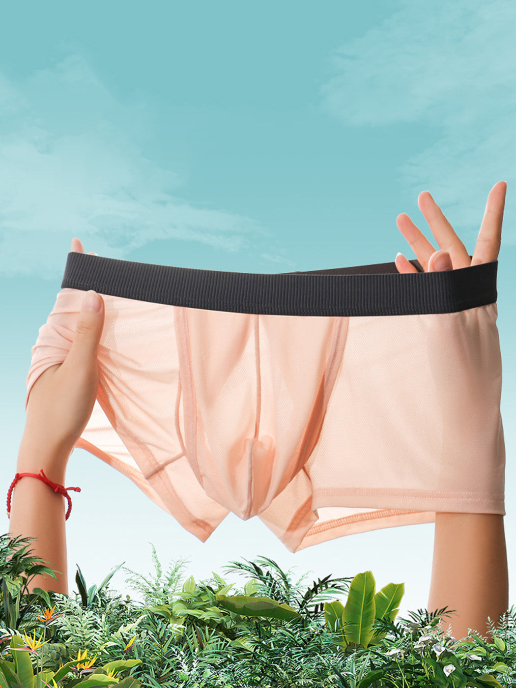 2 Pack Men's Ultra-Thin Trunks with Open Fly | dmunderwear detail image 17