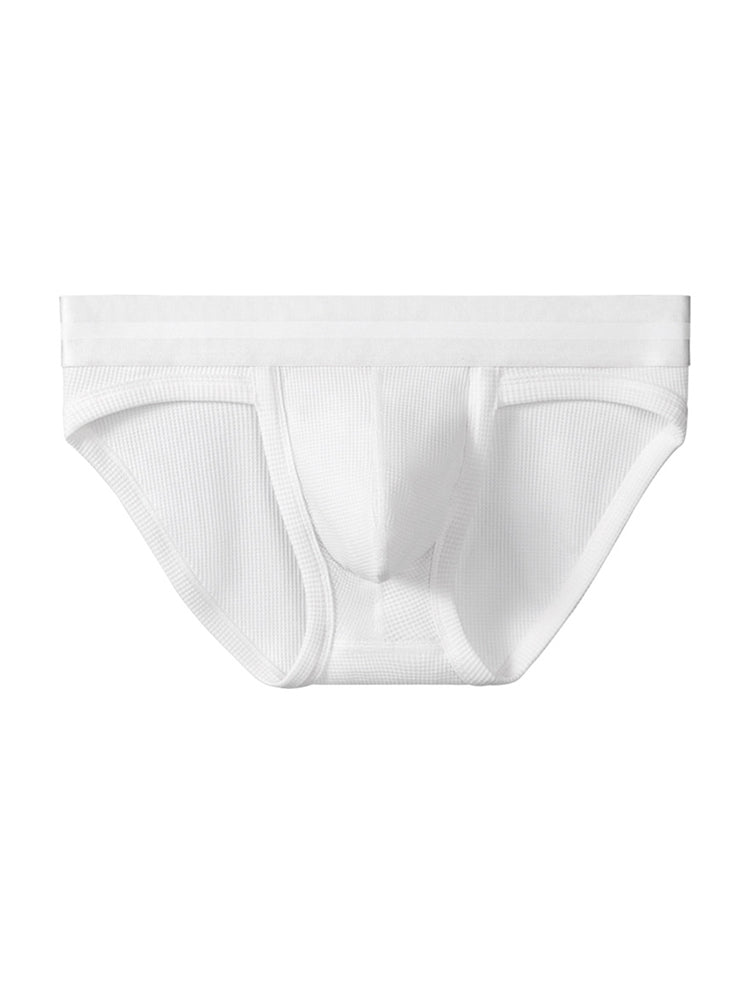 2 Pack Men's Waffle-Knit Cotton Separable Scrotum Support Briefs | dmunderwear detail image 18