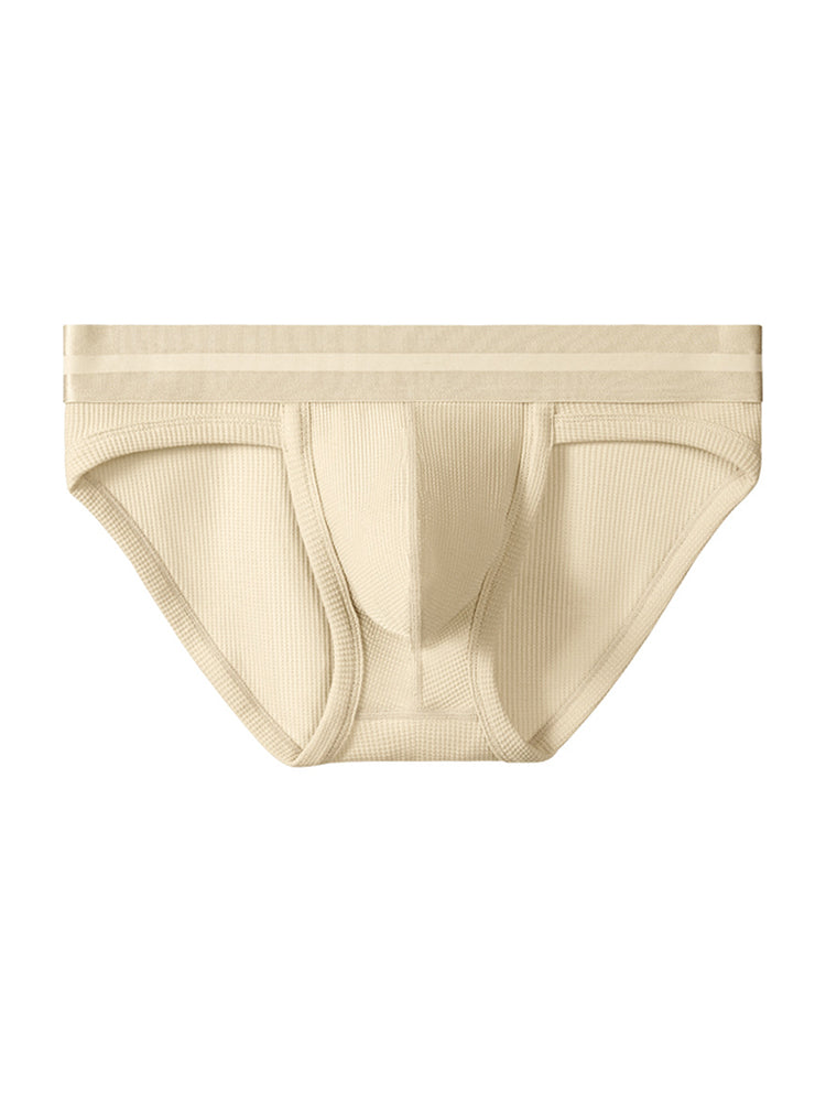 2 Pack Men's Waffle-Knit Cotton Separable Scrotum Support Briefs | dmunderwear detail image 19