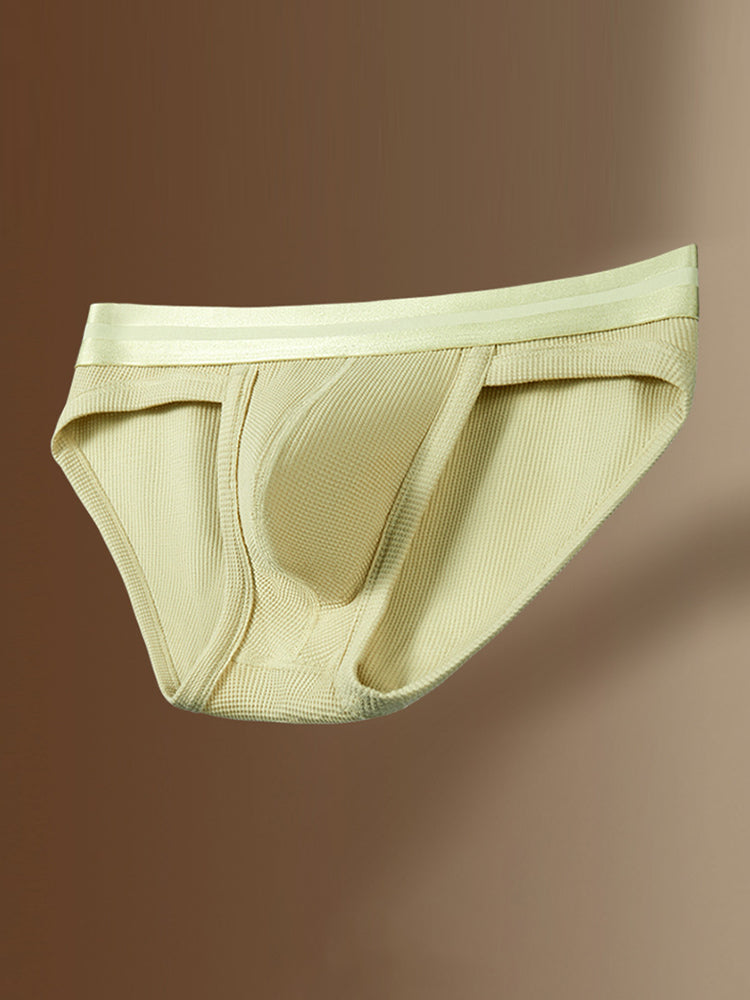 2 Pack Men's Waffle-Knit Cotton Separable Scrotum Support Briefs | dmunderwear detail image 4