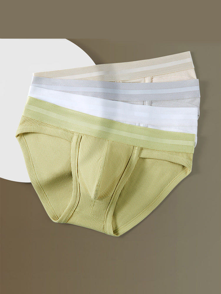 2 Pack Men's Waffle-Knit Cotton Separable Scrotum Support Briefs | dmunderwear detail image 8