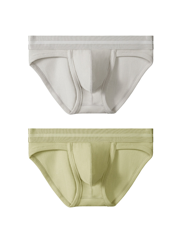 2 Pack Men's Waffle-Knit Cotton Separable Scrotum Support Briefs | dmunderwear detail image 9