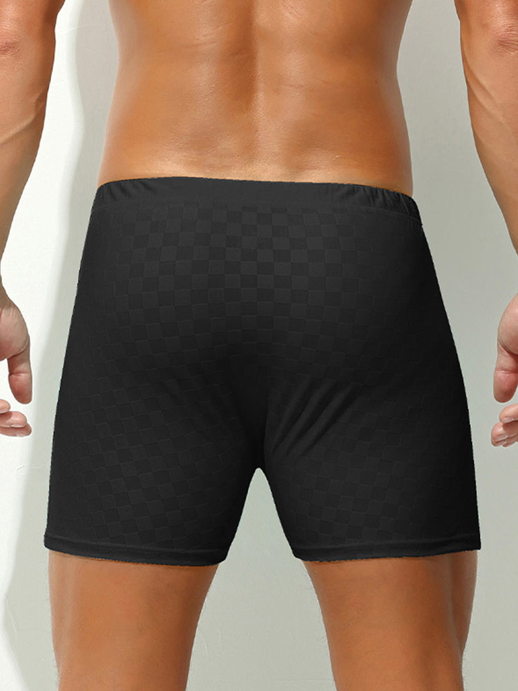 2 Pack Men's Workout Ready Built to Prevent Chafing Ice Silk Boxer Briefs | dmunderwear detail image 13