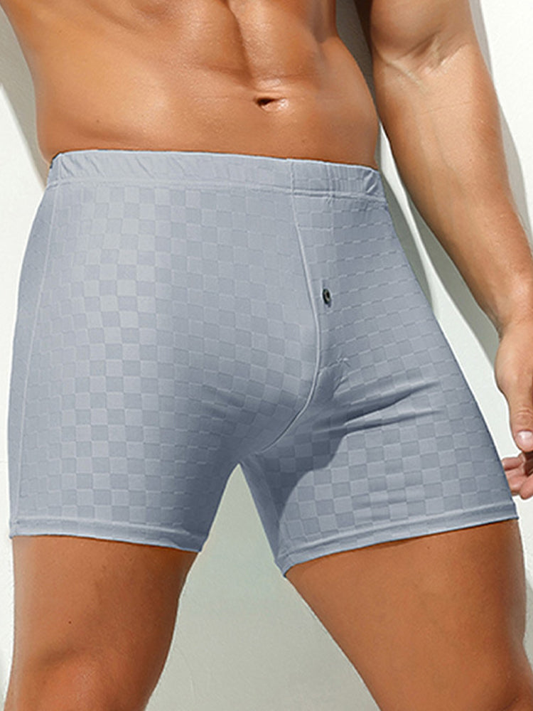 2 Pack Men's Workout Ready Built to Prevent Chafing Ice Silk Boxer Briefs | dmunderwear detail image 14