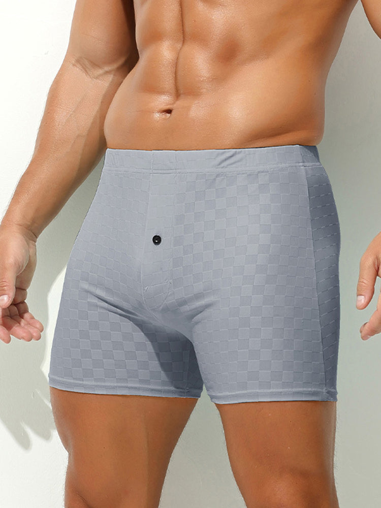 2 Pack Men's Workout Ready Built to Prevent Chafing Ice Silk Boxer Briefs | dmunderwear detail image 15