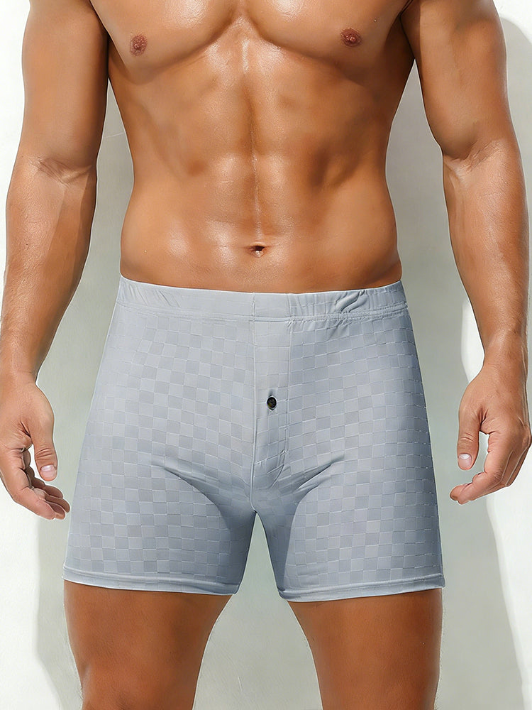 2 Pack Men's Workout Ready Built to Prevent Chafing Ice Silk Boxer Briefs | dmunderwear detail image 16