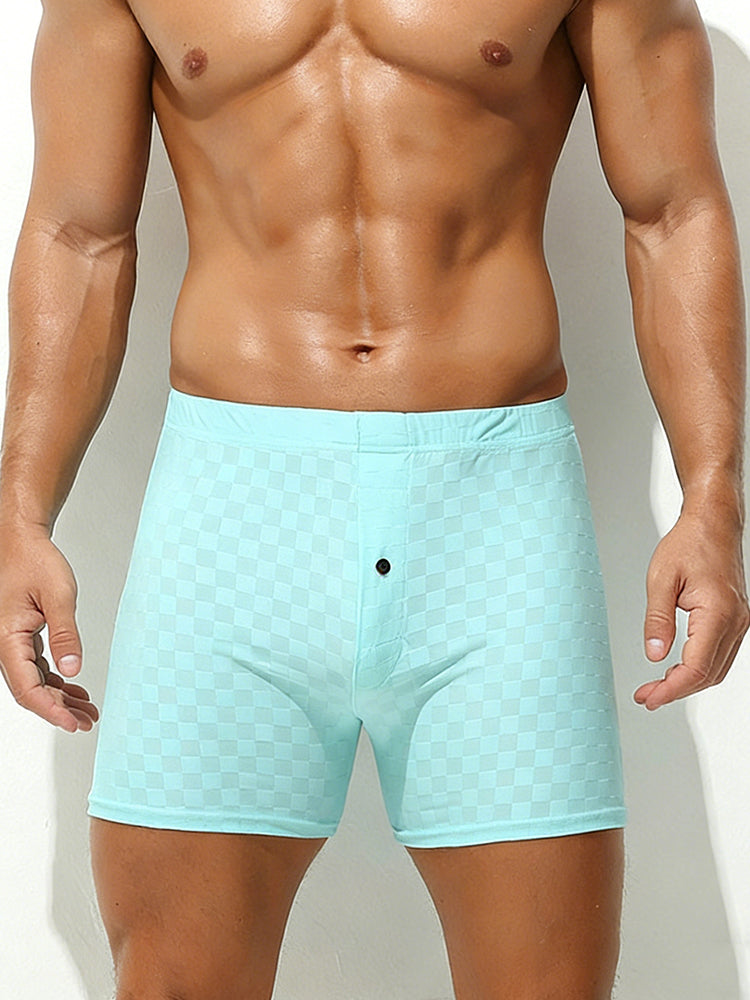 2 Pack Men's Workout Ready Built to Prevent Chafing Ice Silk Boxer Briefs | dmunderwear detail image 5