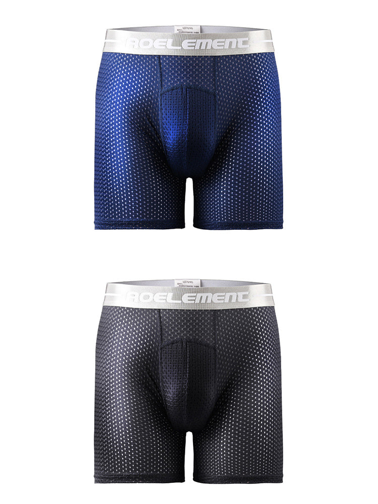 2 Pack Mesh Ice Silk Moisture Wicking Sport Boxer Underwear | dmunderwear detail image 11