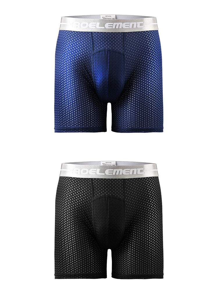 2 Pack Mesh Ice Silk Moisture Wicking Sport Boxer Underwear | dmunderwear detail image 20