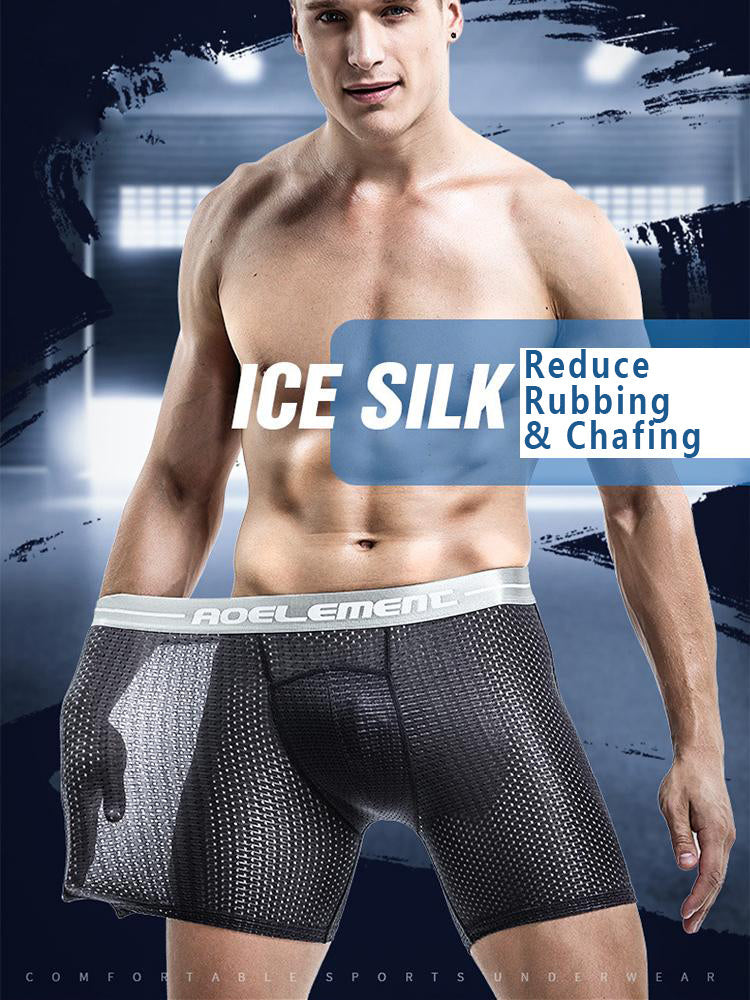 2 Pack Mesh Ice Silk Moisture Wicking Sport Boxer Underwear | dmunderwear detail image 4