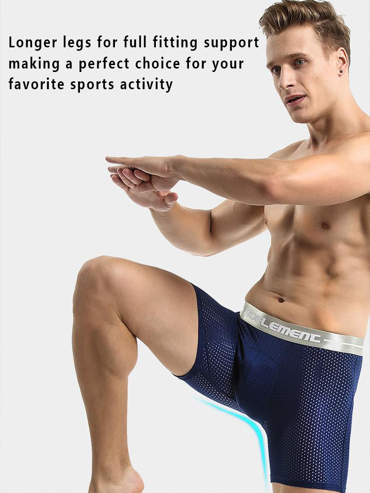 2 Pack Mesh Ice Silk Moisture Wicking Sport Boxer Underwear | dmunderwear detail image 5
