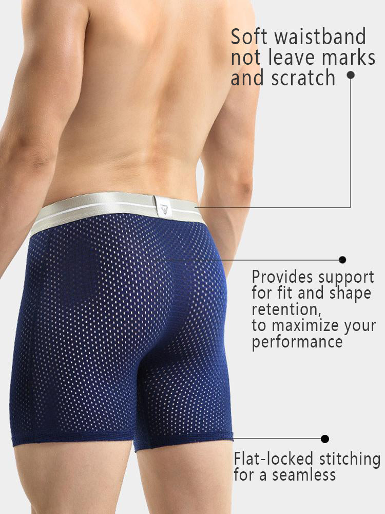 2 Pack Mesh Ice Silk Moisture Wicking Sport Boxer Underwear | dmunderwear detail image 6