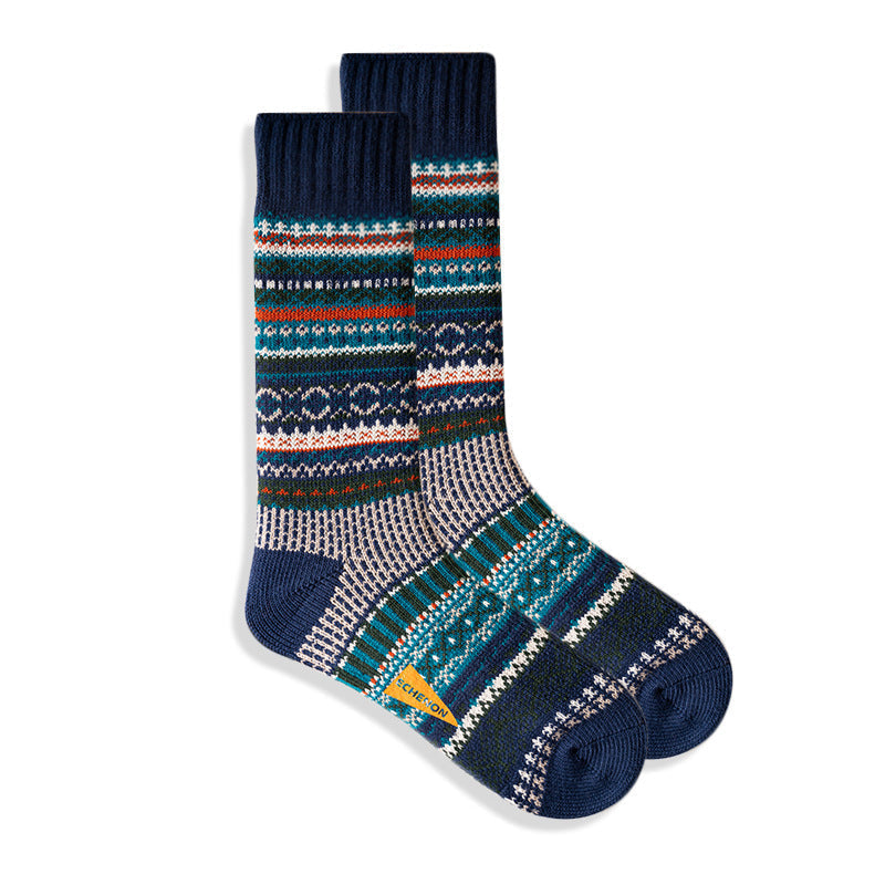 2 Pack Mixed Pattern Men's Crew Socks | dmunderwear detail image 10