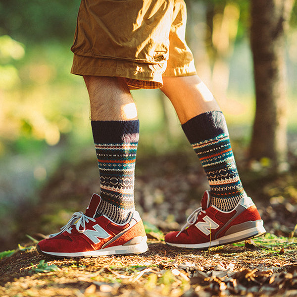2 Pack Mixed Pattern Men's Crew Socks | dmunderwear detail image 11