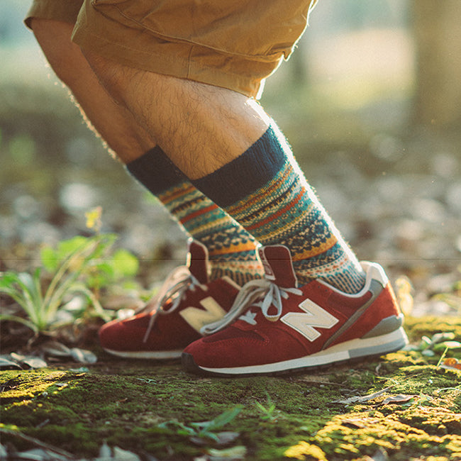 2 Pack Mixed Pattern Men's Crew Socks | dmunderwear detail image 13