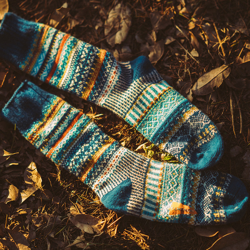 2 Pack Mixed Pattern Men's Crew Socks | dmunderwear detail image 14