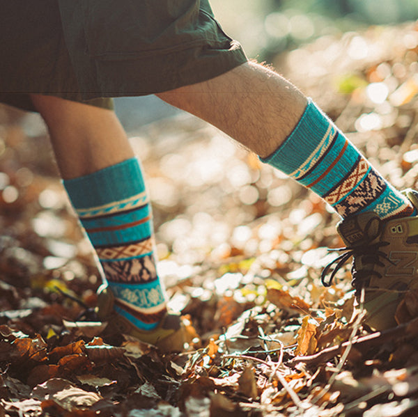 2 Pack Mixed Pattern Men's Crew Socks | dmunderwear detail image 3
