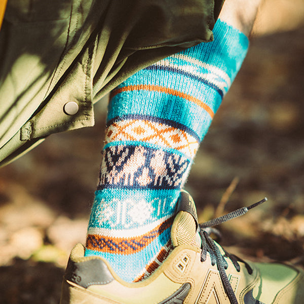 2 Pack Mixed Pattern Men's Crew Socks | dmunderwear detail image 5
