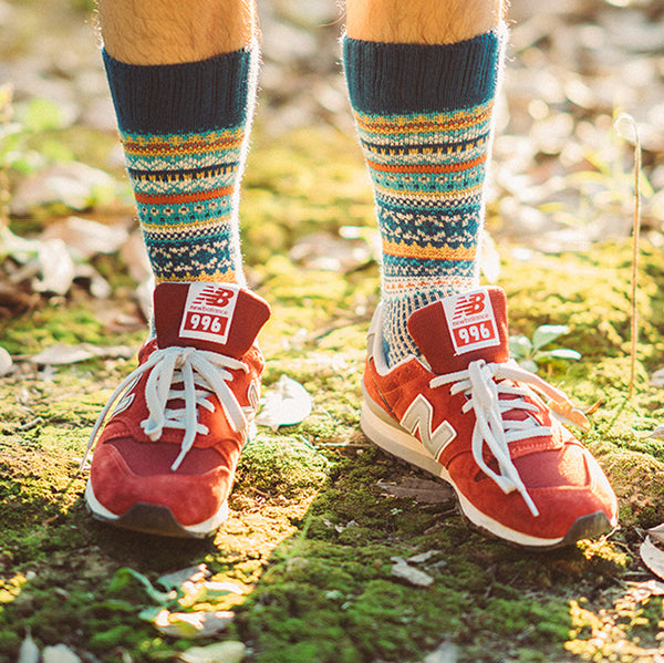 2 Pack Mixed Pattern Men's Crew Socks | dmunderwear detail image 9