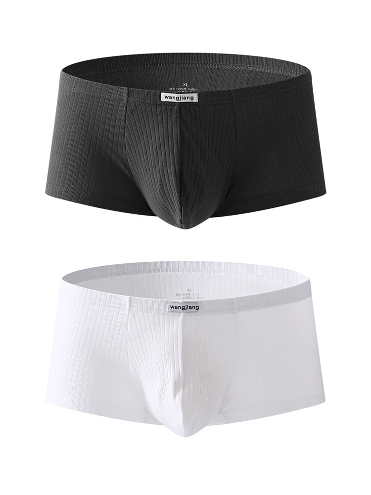 2 Pack Premium Cotton Double-Layered Gusset Breathable U-Pouch Trunks | dmunderwear detail image 2