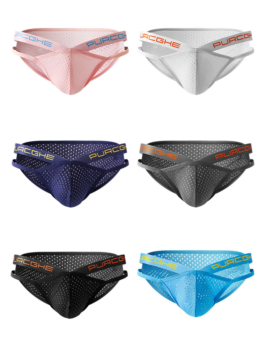 2 Pack Sexy Hollow Out Mesh Briefs for Men | dmunderwear detail image 15