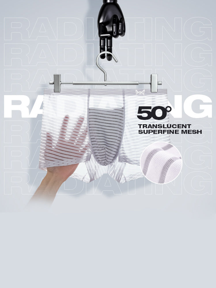 2 Pack Silk Striped Men's Super Thin Underwear | dmunderwear detail image 12