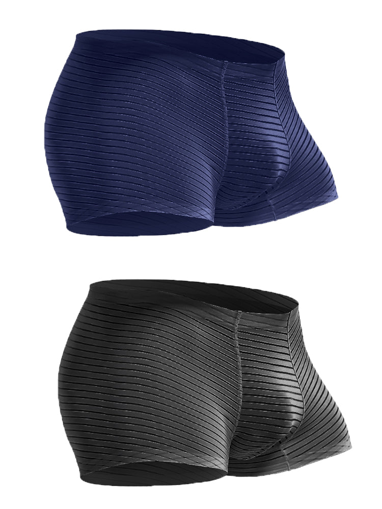 2 Pack Silk Striped Men's Super Thin Underwear | dmunderwear detail image 2