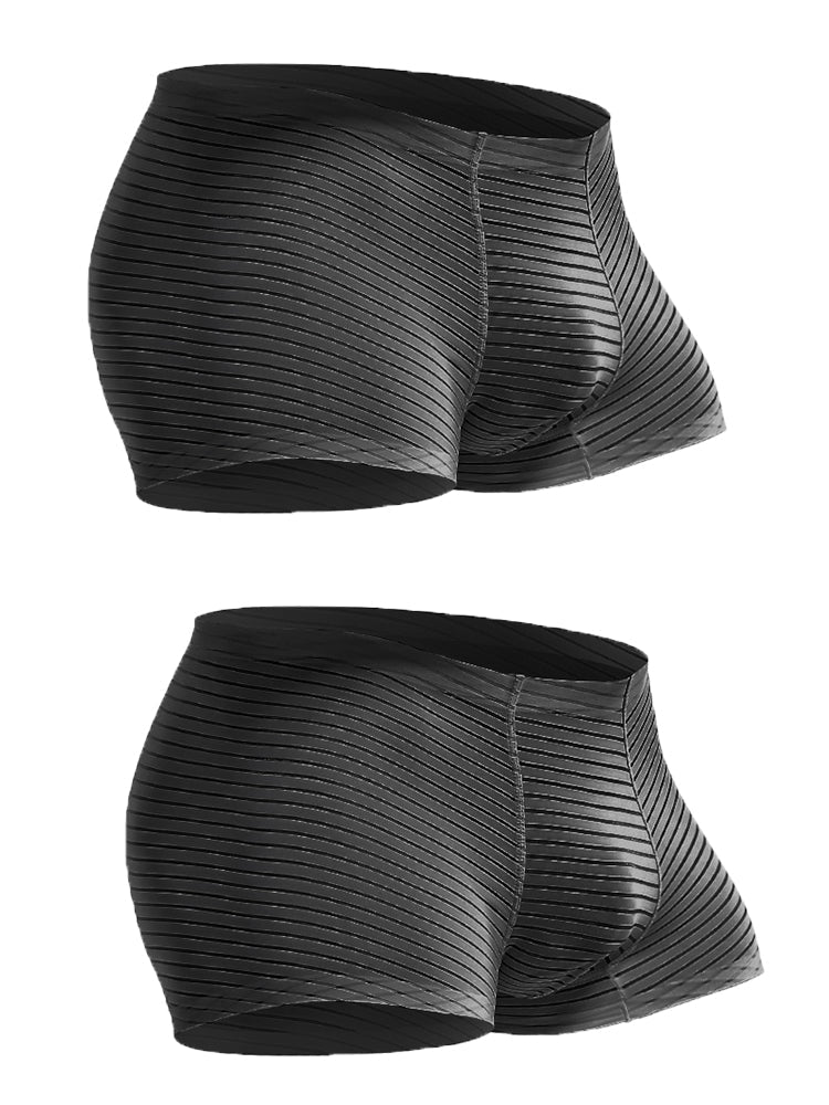 2 Pack Silk Striped Men's Super Thin Underwear | dmunderwear detail image 20
