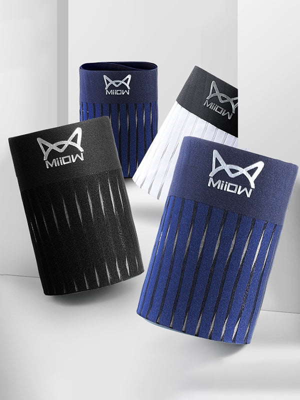 2 Pack Silk Striped Men's Super Thin Underwear | dmunderwear detail image 6