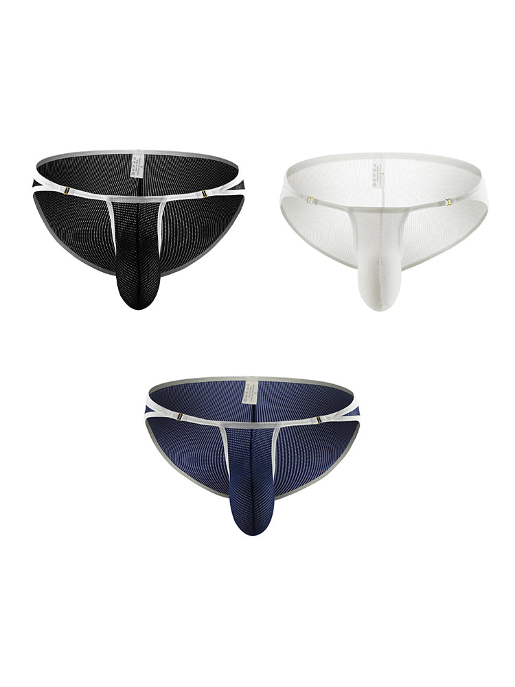 3 Pack Men's Stay-Cool Day-Long Comfort Supportive U-Pouch Soft Bikini | dmunderwear detail image 16