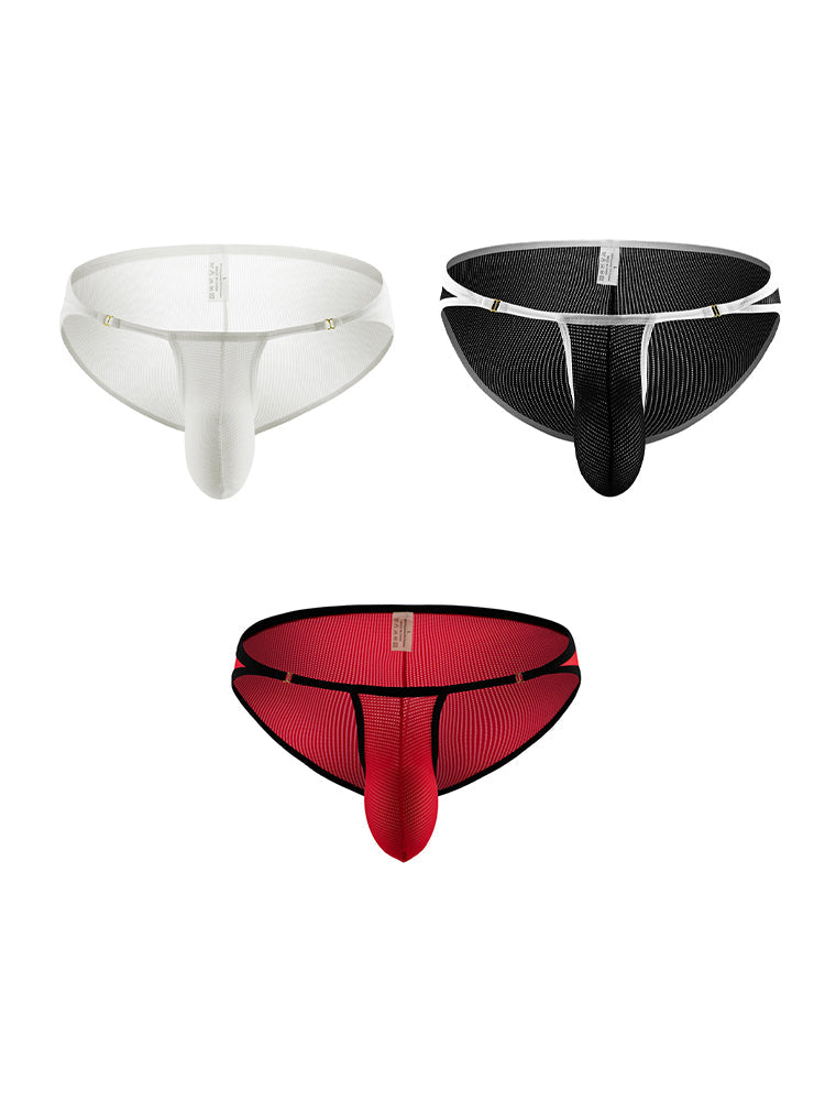 3 Pack Men's Stay-Cool Day-Long Comfort Supportive U-Pouch Soft Bikini | dmunderwear detail image 2