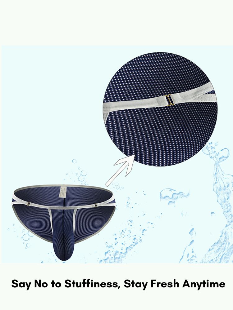 3 Pack Men's Stay-Cool Day-Long Comfort Supportive U-Pouch Soft Bikini | dmunderwear detail image 5