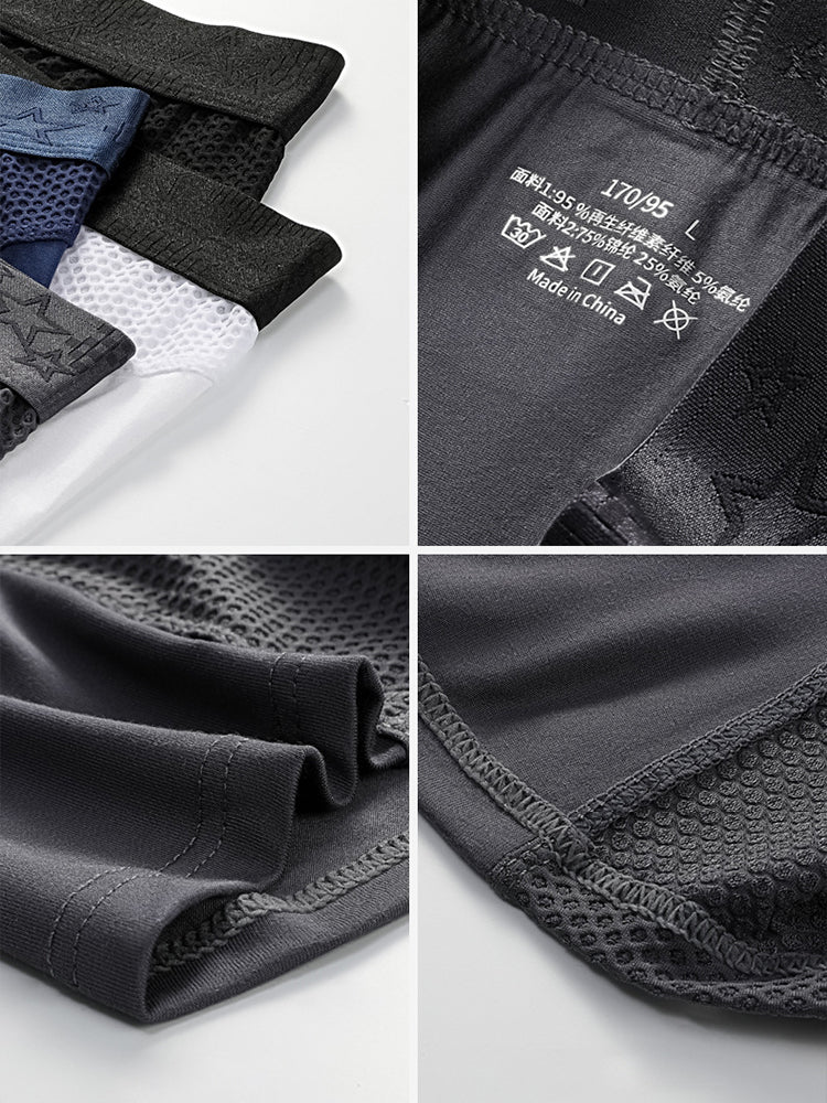 3 Pack Breathable Antibacterial Mesh Boxers Briefs | dmunderwear detail image 8