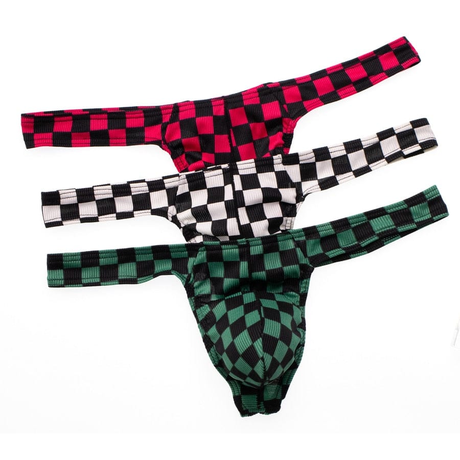 3 Pack Classic Checkered Thong | dmunderwear