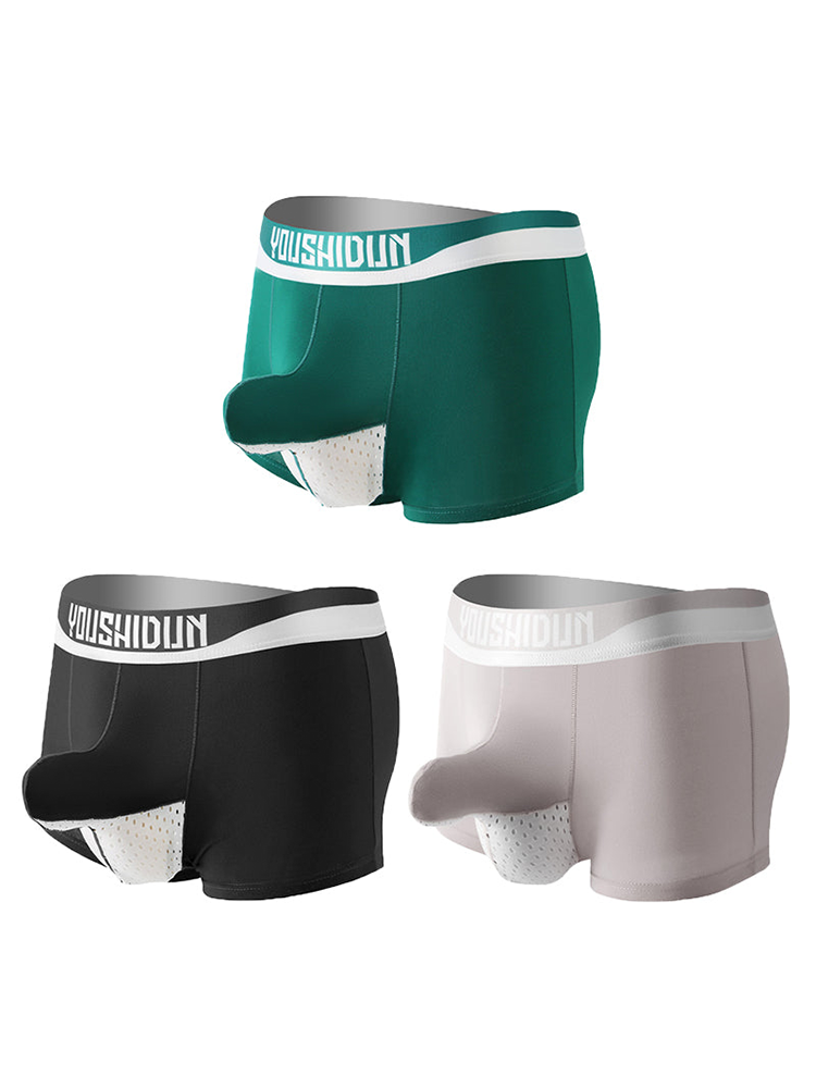 3 Pack Men's Comfy Cotton Dual Pouch Underwear | dmunderwear detail image 8