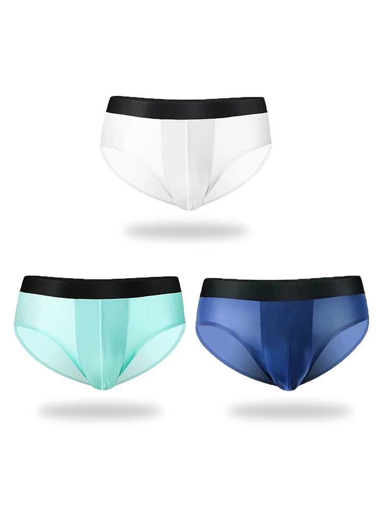 3 Pack Double Layer Silk Snug-fit Men's Underwear | dmunderwear detail image 3