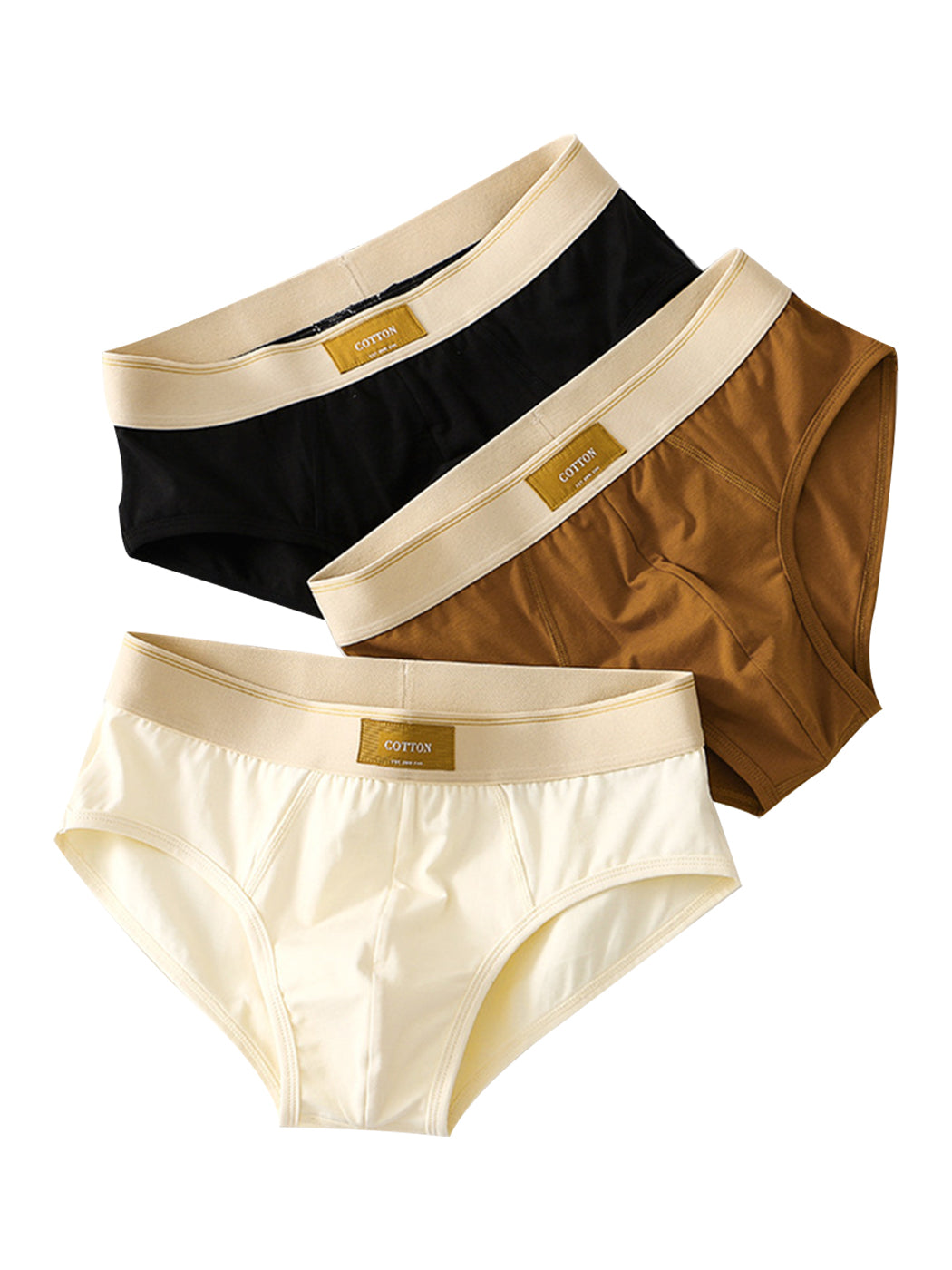 3 Pack Men' Breathable Stretch-Cotton Briefs | dmunderwear detail image 3