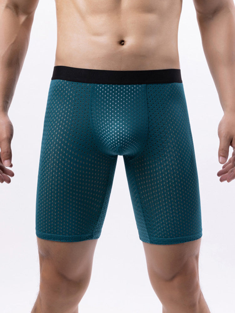 3 Pack Men's Anti-chafing Mesh Long Boxer Briefs | dmunderwear