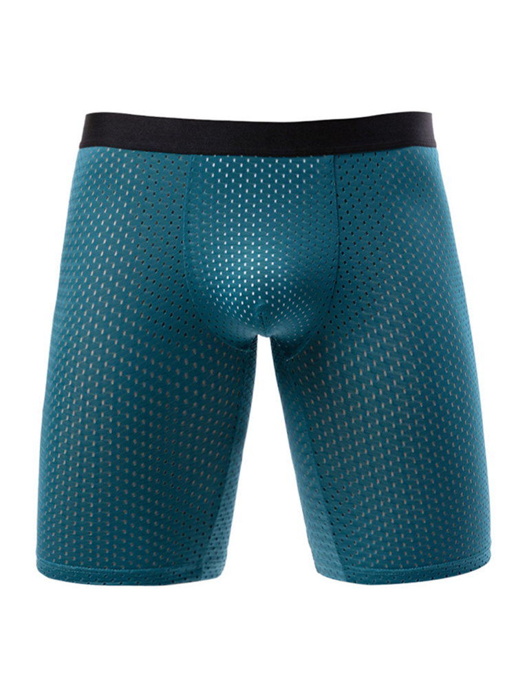 3 Pack Men's Anti-chafing Mesh Long Boxer Briefs | dmunderwear detail image 13